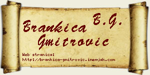 Brankica Gmitrović vizit kartica